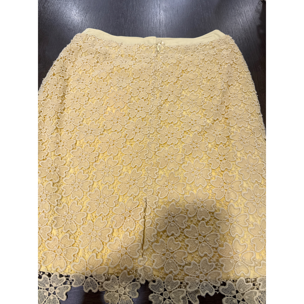 Anthropology Elevenses Yellow Lace Skirt with Retail Tag - Picture 4 of 4